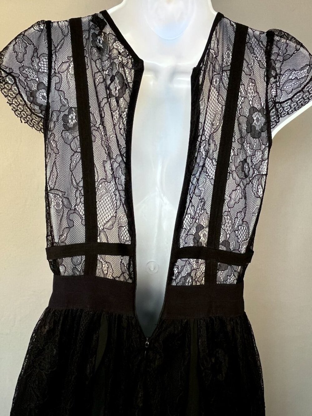 Vintage Black Lace Maxi Dress Small Sheer by J.D. Luxe Whimsigoth Witchy Gothic - Picture 6 of 13